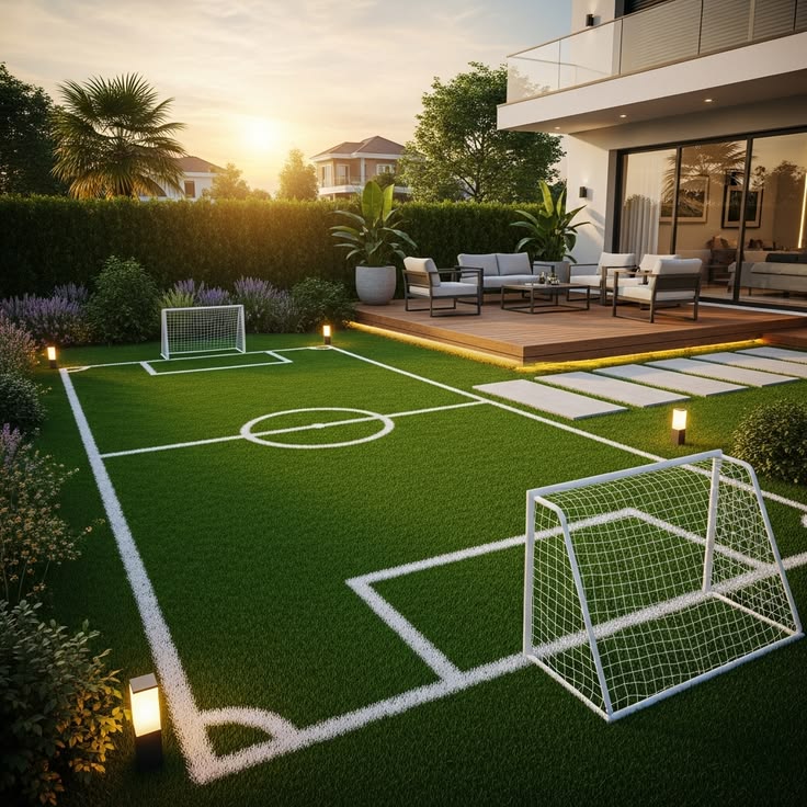 Football Match on Turf